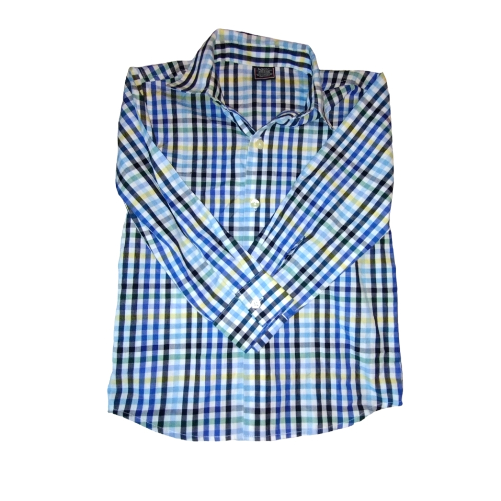 💚 Like new! Izod blue plaid button down shirt XS/XP 4/5